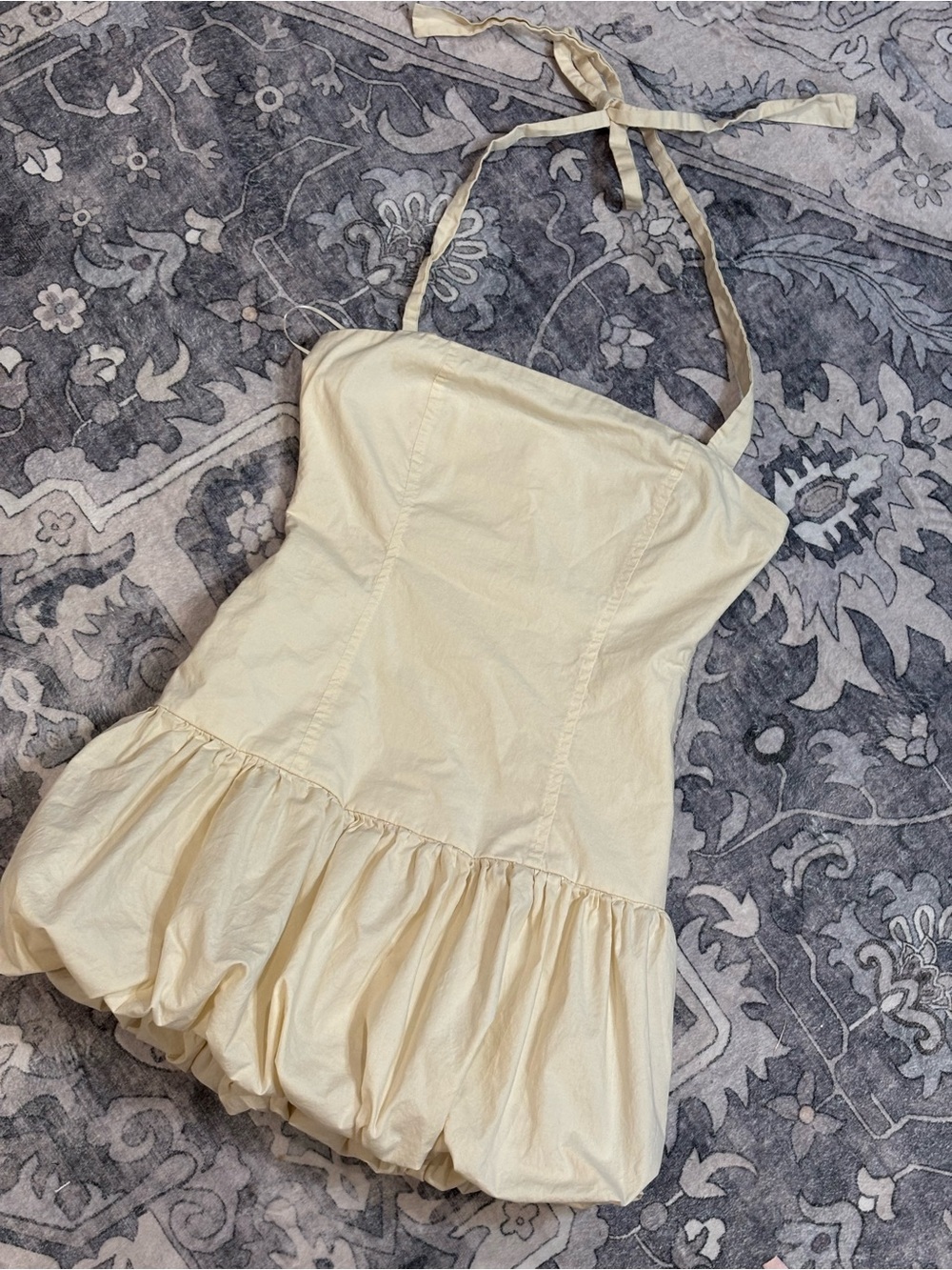 Edikted Cream Halter Mini Dress